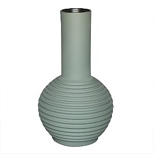 VASO DECORATIVO EM CERAMICA CINZA 19.5X19.5X33.5 CM