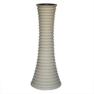 VASO DECORATIVO EM CERAMICA COR CREME 16X16X43 CM