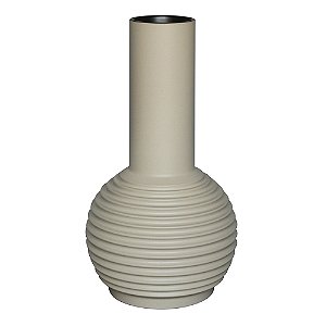 VASO DECORATIVO EM CERAMICA COR CREME 19.5X19.5X33.5 CM