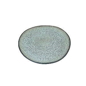 CJ DE PRATO EM PORCELANA VERDE COM DETALHES MARROM 6PCS
