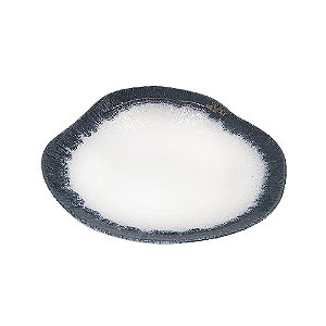 CJ DE SALADEIRA EM PORCELANA BRANCO COM DETALHES AZUL 4PCS
