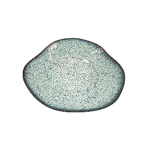 CJ DE PRATOS EM PORCELANA VERDE COM DETALHE PRETO 4PCS