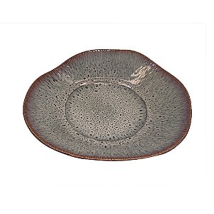 CJ SALADEIRA EM PORCELANA BEGE COM DETALHE MARROM 4PCS