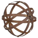 PECA DECORATIVA DE METAL MARROM ESFERA
