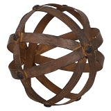 PECA DECORATIVA DE METAL MARROM ESFERA