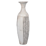 VASO DECORATIVO EM METAL BRANCO