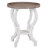 MESA EM MADEIRA MARROM E BRANCA