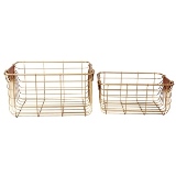 CJ. DE CESTOS EM METAL DOURADO - 2PCS