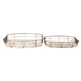 CJ DE CESTOS EM METAL DOURADO 2PCS