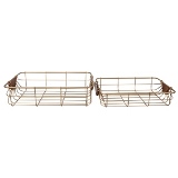 CJ DE CESTOS EM METAL DOURADO 2PCS