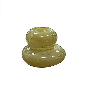 VASO DECORATIVO ORGANICO EM VIDRO BEGE