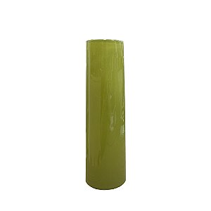 VASO DECORATIVO CILINDRICO EM VIDRO VERDE CLARO