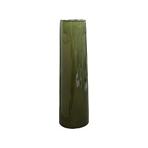 VASO DECORATIVO CILINDRICO EM VIDRO CINZA ESCURO