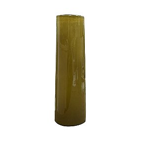 VASO DECORATIVO CILINDRICO EM VIDRO AMBAR