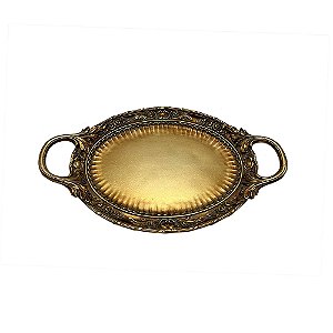 BANDEJA EM RESINA DOURADA
