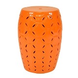 BANQUETA SEAT GARDEN DE CERAMICA - LARANJA - 31X31X43 CM