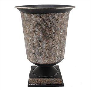 VASO DE METAL PRETO E COBRE