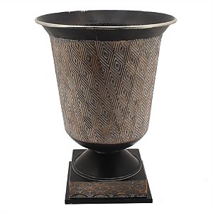 VASO DE METAL PRETO E COBRE