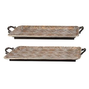 CJ DE BANDEJAS DE METAL COBRE 2PCS