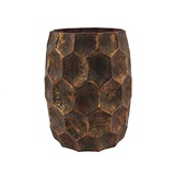VASO DE METAL DOURADO ENVELHECIDO