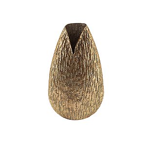 VASO DECORATIVO EM METAL DOURADO