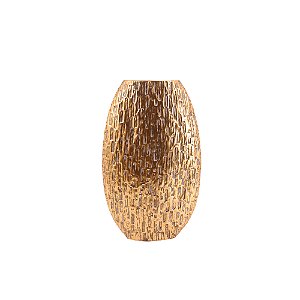 VASO DECORATIVO EM METAL DOURADO