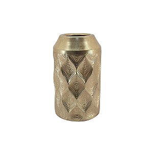 VASO DECORATIVO EM METAL DOURADO