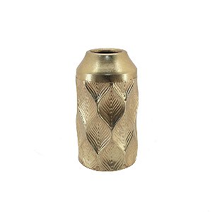 VASO DECORATIVO EM METAL DOURADO