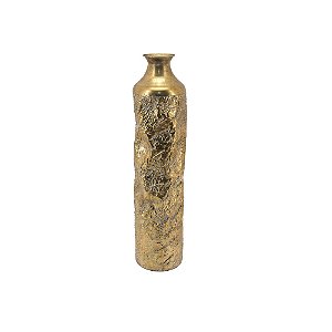 VASO DECORATIVO EM METAL DOURADO
