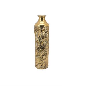 VASO DECORATIVO EM METAL DOURADO