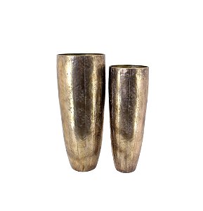 CJ DE VASOS DECORTIVOS EM METAL DOURADO 2PCS