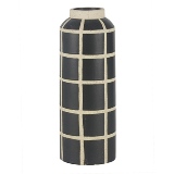 VASO DE CERAMICA GEOMETRICOS PRETO E BRANCO