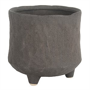 POTE DE CERAMICA CINZA ESCURO