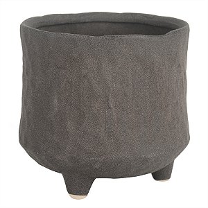 POTE DE CERAMICA CINZA ESCURO