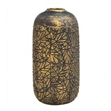 VASO DE CERAMICA PRETO COM DOURADO