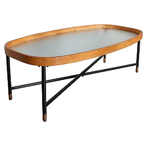 MESA DE MADEIRA E METAL MARROM, CINZA E PRETA