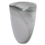 VASO DE VIDRO BRANCO E PRETO