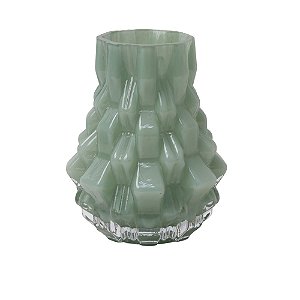VASO DECORATIVO EM VIDRO VERDE