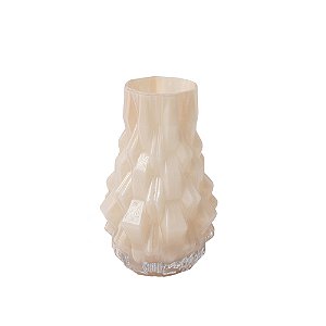 VASO DECORATIVO EM VIDRO BEGE