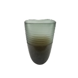 VASO DE VIDRO CINZA E MARROM