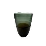 VASO DE VIDRO CINZA E MARROM