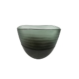 VASO DE VIDRO CINZA E MARROM