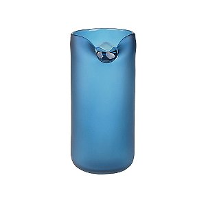 VASO DECORATICO EM VIDRO COM DETALHE BOLA AZUL