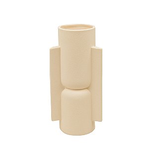 VASO DECORATIVO CERAMICA BEGE