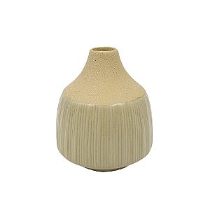 VASO DECORATIVO CERAMICA VERDE E BEGE