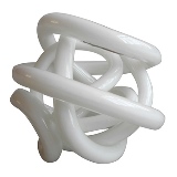 PEÇA DECORATIVA EM VIDRO BRANCO