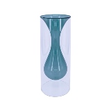 VASO DE VIDRO DE 2 CAMADAS VERDE