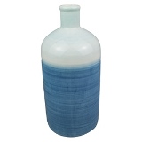 VASO DE CERAMICA AZUL E BRANCO