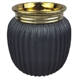 VASO DE CERAMICA PRETO E DOURADO