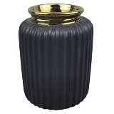 VASO DE CERAMICA PRETO E DOURADO
